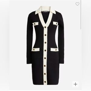 New JCrew Contrast-trim sweater-dress size L